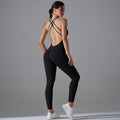New arrival sling beautiful back yoga wear jumpsuit peach butt lift tight running jumpsuit quick-drying sports jumpsuit