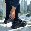 Spring/summer new men's leather shoes - versatile korean style, british fashion, trendy men's business casual shoes with hidden wedge heel and lace-up closure