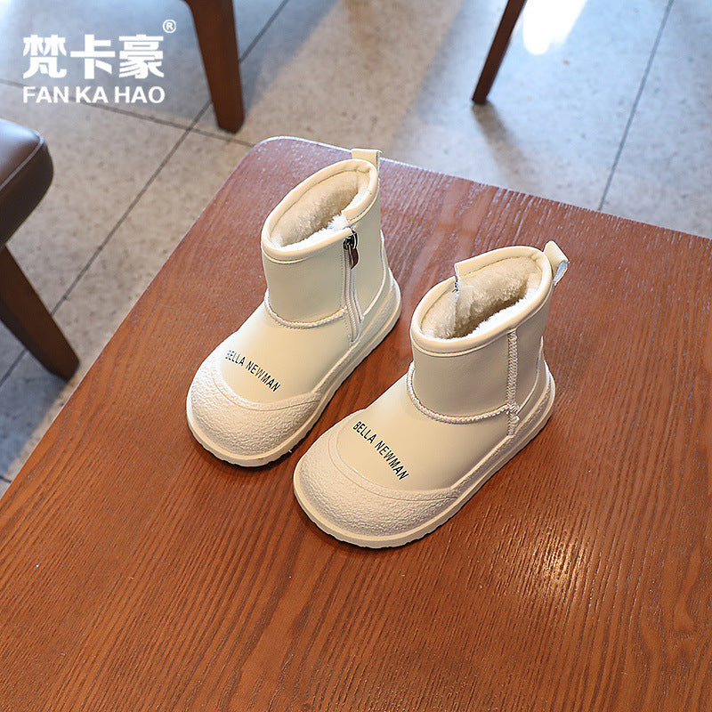 Clearance kids' casual snow boots -  winter fashion, warm & thickened fleece-lined ankle boots for boys & girls