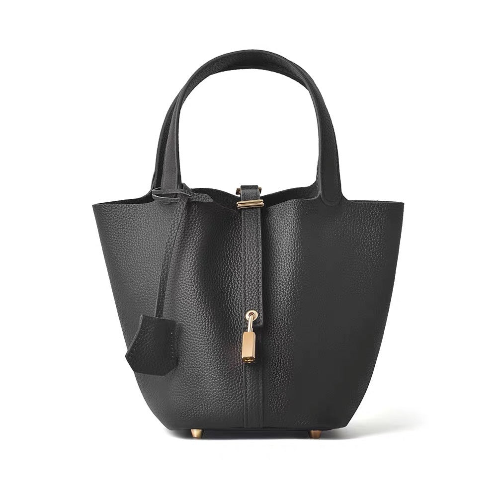 Bags 2024 new arrival bucket bag vegetable basket women's bag genuine leather satchel bag mommy bag bridal wedding bag high-end