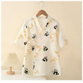 Class a pure cottonkids pajamassummer thin bath towel bathrobe baby cartoon home clothes nightgown air conditioning clothes yh