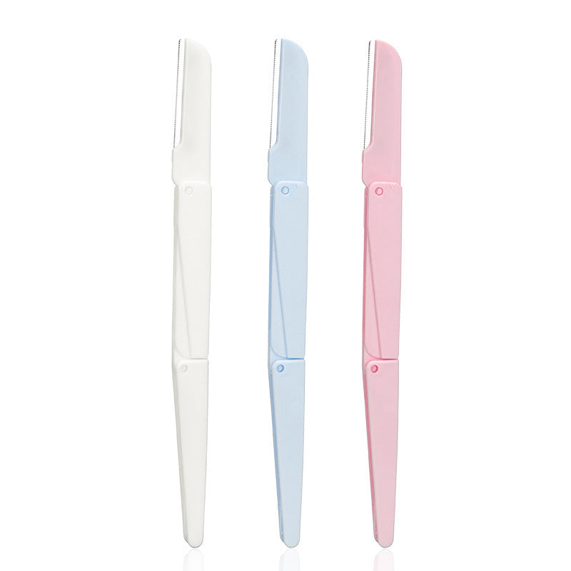 Portable eyebrow razor for women, folding eyebrow shaper, stainless steel micro-blade eyebrow knife, wholesale from manufacturer