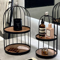 Classy medieval style cosmetics perfume multifunctional storage rack iron aromatherapy jewelry countertop double layer rack for home