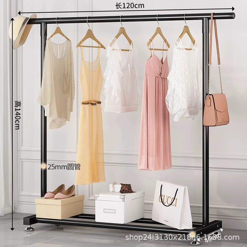 Simple clothes drying rack floor-standing clothes rack dormitory bedroom coat rack indoor balcony thickened rack for home