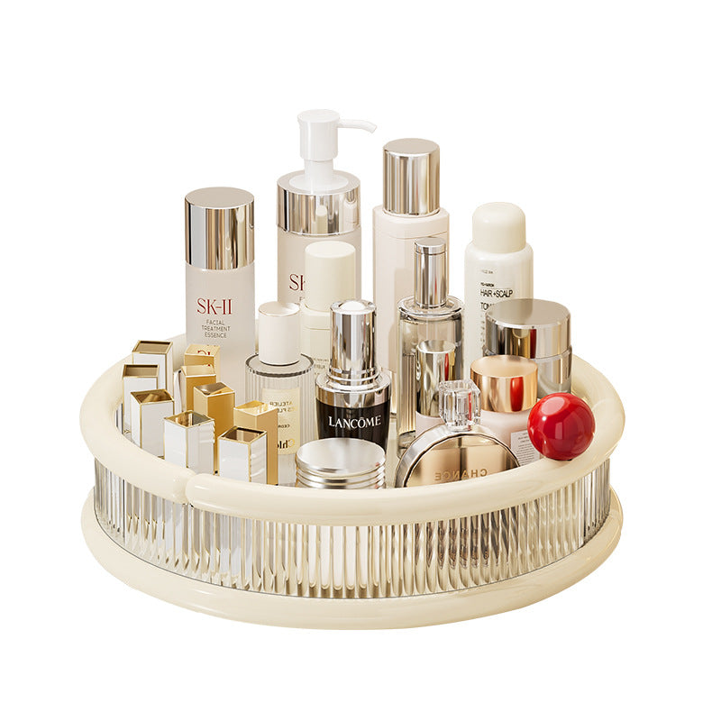 Cosmetics storage box Rotatable multi-functional storage tray Skin care product storage rack Large capacity transparent dresser
