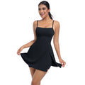 Fashion tape bottom sports fitness dress with chest pad breathable naked suspender beautiful back yoga one-piece tennis skirt