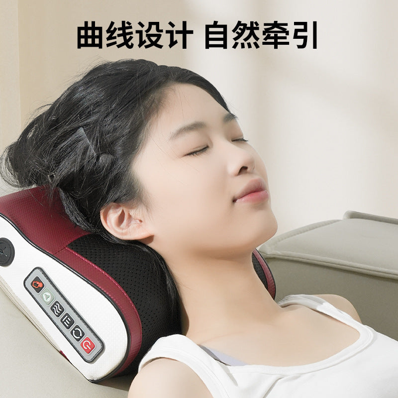 Cervical spine massager neck massage pillow hot compress lumbar lumbar whole body multifunctional car seat for home