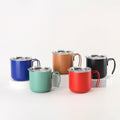 12oz stainless steel coffee mug with handle, double-walled business insulated tumbler, vacuum insulated mug, 304 stainless steel