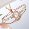New women's quartz watch with rhinestone accents, small dial, delicate bracelet, adjustable band, fashion jewelry quartz watch - in stock