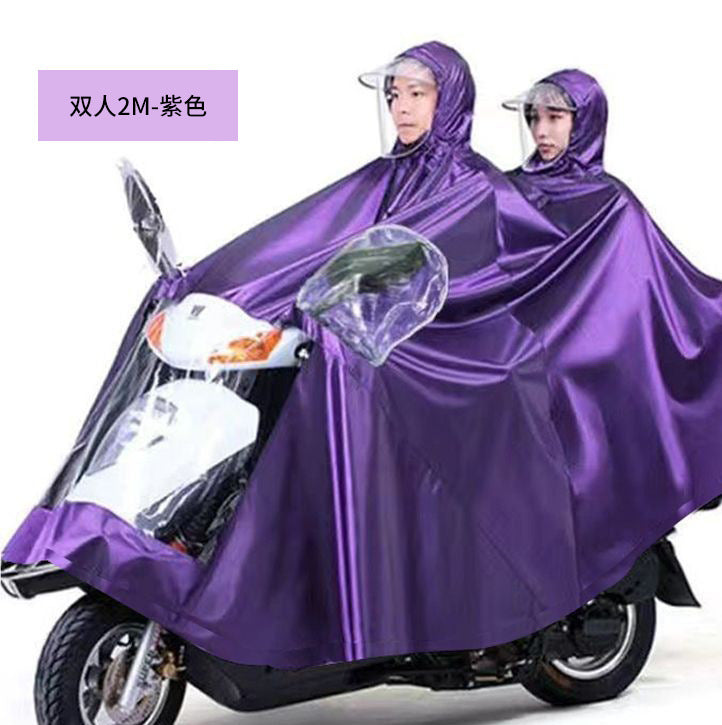 Heavy-duty raincoat poncho for electric bikes, motorcycles, and scooters - outdoor portable full body rain protection - single or double - pvc material