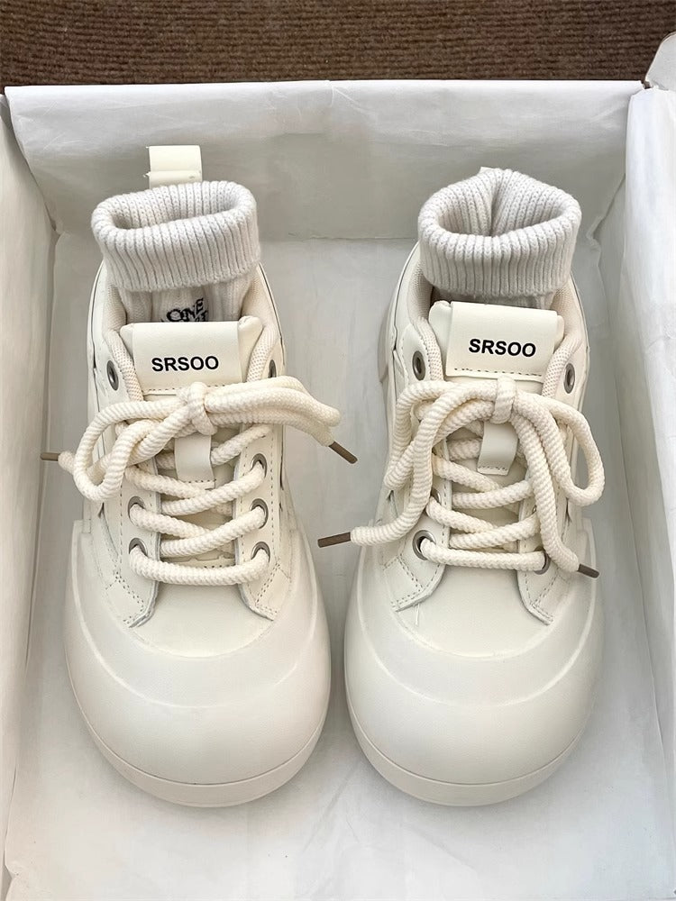 Best sellingthick sole shoes women 2026new arrivalfall and winterwhite shoes women's styleeasiest for matchcasual sneakersplatform shoes sports shoes