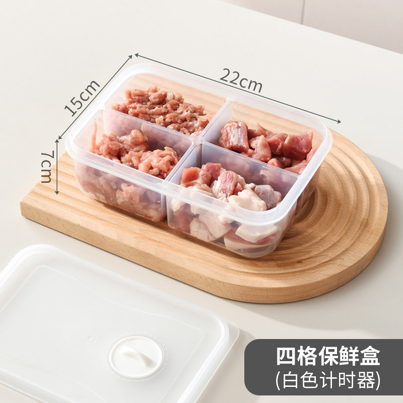 Food-grade divided crisper box, food preparation, vegetables, frozen, lidded packaging box, for home refrigerator special storage box