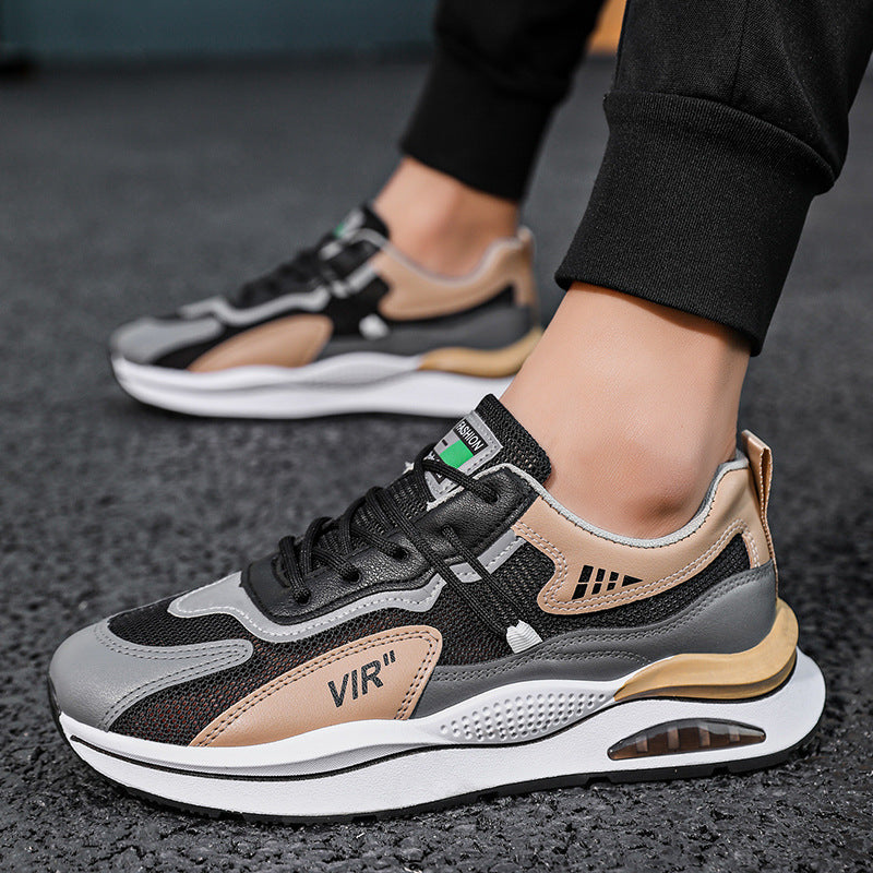 Spring men's shoes: breathable mesh, new 2025 styles, athletic running, casual, height increasing, summer dad shoes, trendy footwear