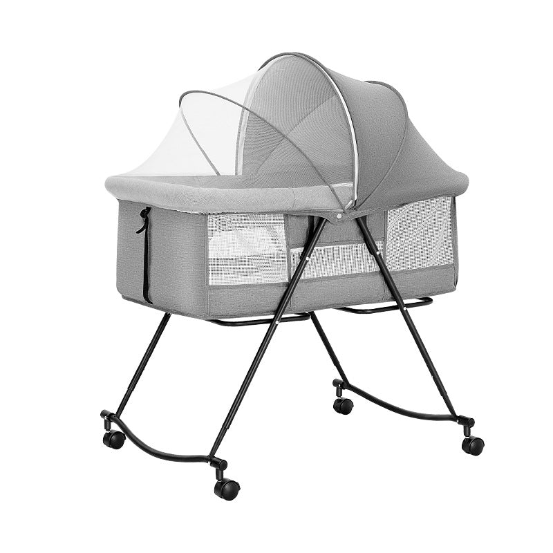 Foldable and portable bassinet crib - newborn bed, cradle, baby rocker, multi-functional splicing bed for big kids
