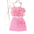 Kids clothing  cross-border new arrivalfashionspring & fallgirl pink vest + skirt baby