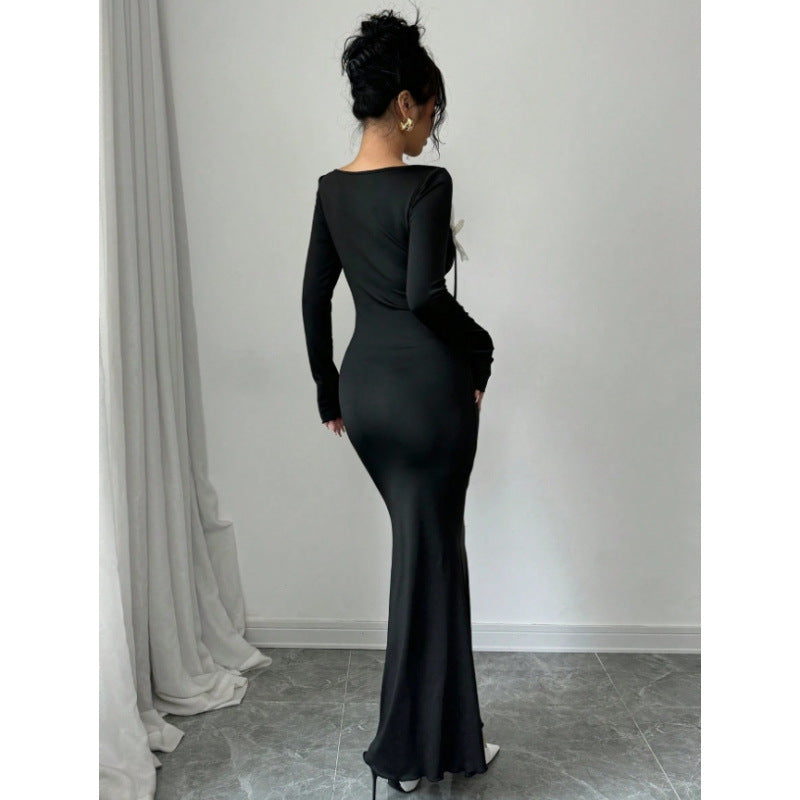 summer european and american style mesh panel dress for women (cross-border e-commerce)