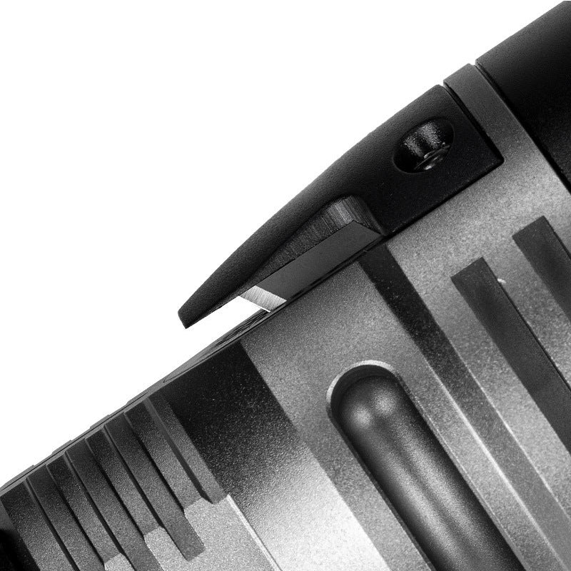 Cross-border new safety hammer flashlight Type-C charging with side light red and blue flashing alarm aluminum alloy flashlight