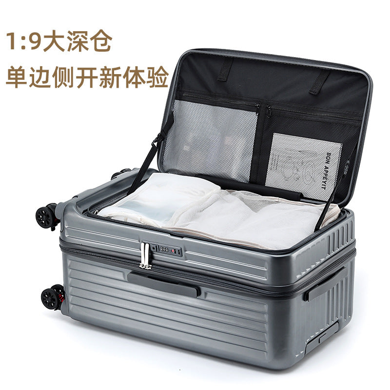 Multi-opening suitcase Front open cover trolley case 20-inch boarding case 2025 new large-capacity universal wheel case