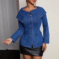 fashion street style large lapel denim long sleeveseasiest for matchfashionsexystylish women's outweartrendy