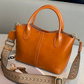 2025 fall/winter new collection: genuine leather crossbody tote bag for women - versatile, high-capacity, multi-compartment shoulder bag