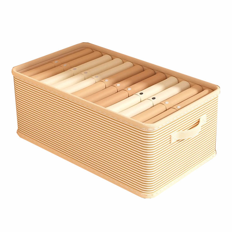Clothes storage box Household wardrobe layered finishing box Pants clothing fabric folding storage basket layered artifact
