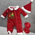 Newborn christmas onesie with hat and gloves