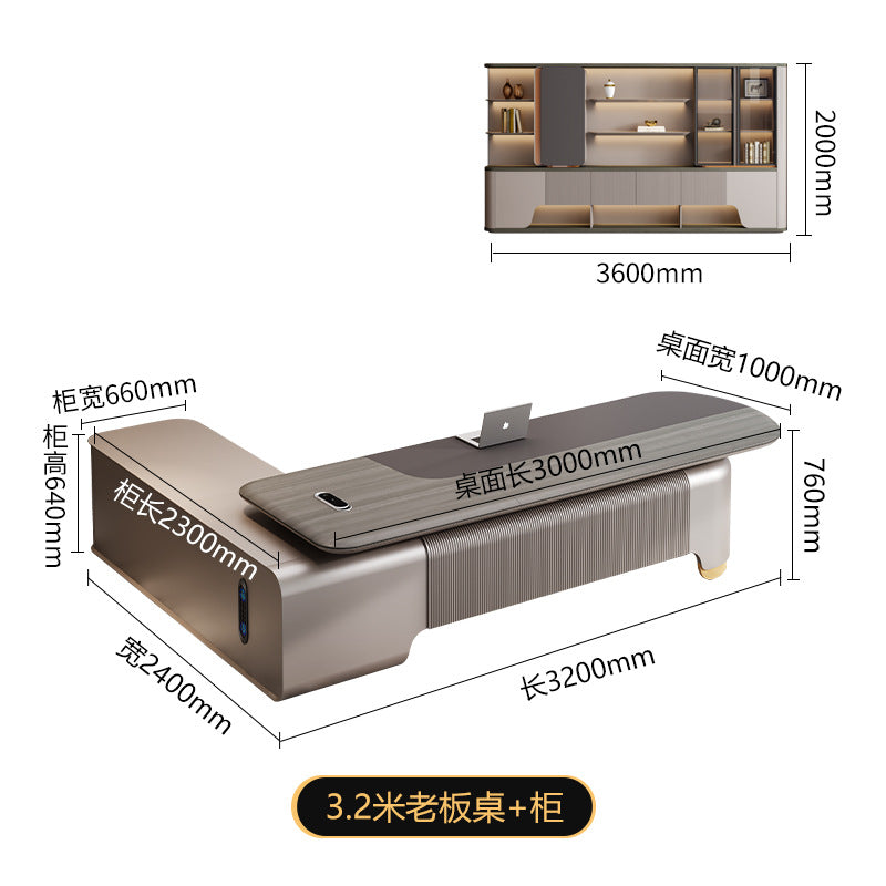 President's desk, executive desk, ceo desk, minimalist luxury chairman's office furniture, high-end office desk and chair set