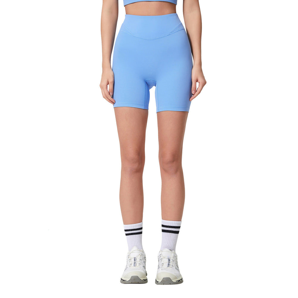 Summer seamless high-waisted workout shorts - women's tummy control, butt lifting yoga shorts for running, cycling, and fitness - 3/4 length - d25062