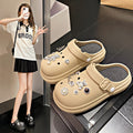 Women's summer clogs: new platform sandals with thick soles, hidden heel, beach-ready, nurse-style, closed-toe, half-slipper design