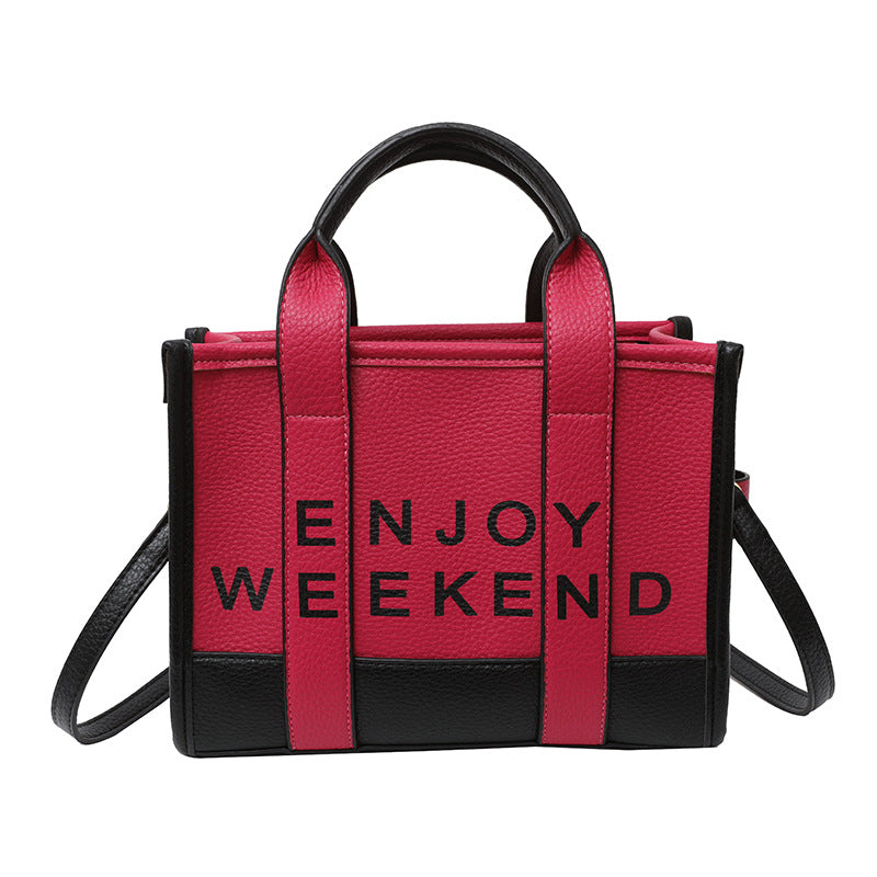 export tote bag lychee pattern women's satchel bag classy fashionprintingletter shoulder crossbody bag