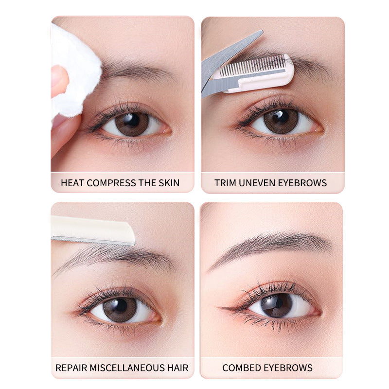 Colorful fenling eyebrow shaping tool suit with eyebrow comb and trimming eyebrow scissors macro beginner security eyebrow trimmer
