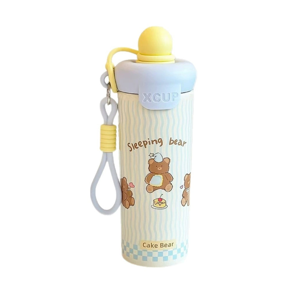 New arrival cartoon floating ball thermos cup student high-looking straw thermos cup female portable 316 stainless steel cup wholesale