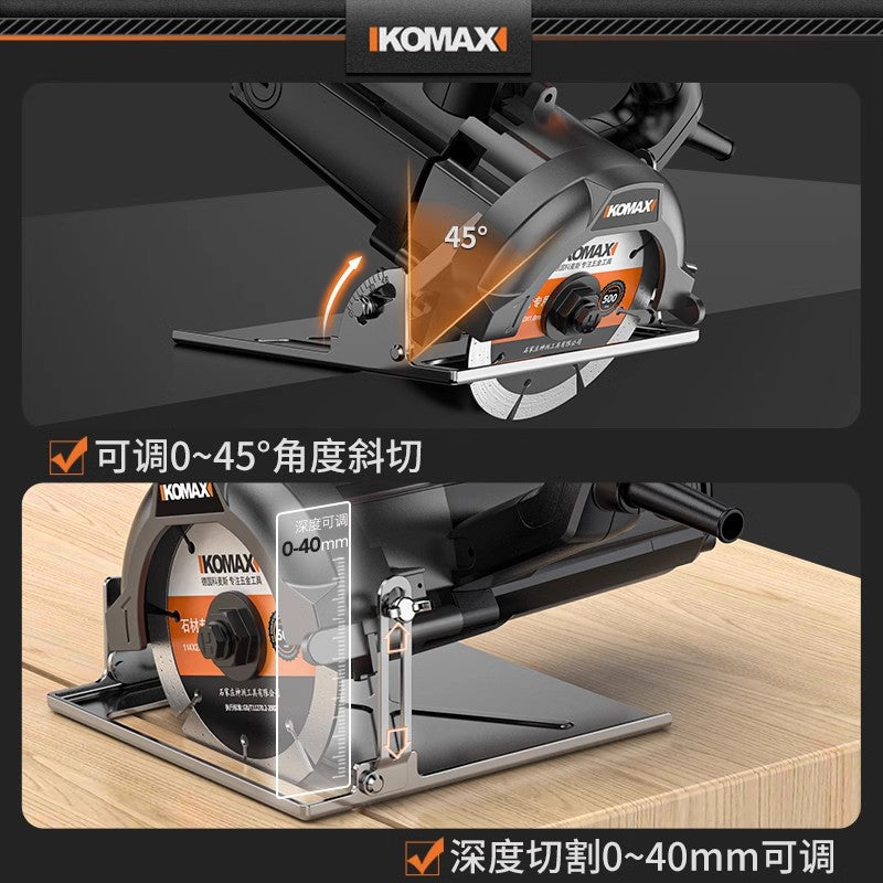 Multi-function portable cutting machine for home use - ideal for woodworking, tile, stone, metal, grooving, marble, and general woodworking applications