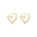 925 silver needle hong kong style retro metal earrings for women classy geometric plain hoop earrings easiest for match exaggerated work clothing earrings
