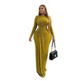 European and american cross-border women's clothing:  spring new arrival - elegant and chic ruched bodycon print midi dress