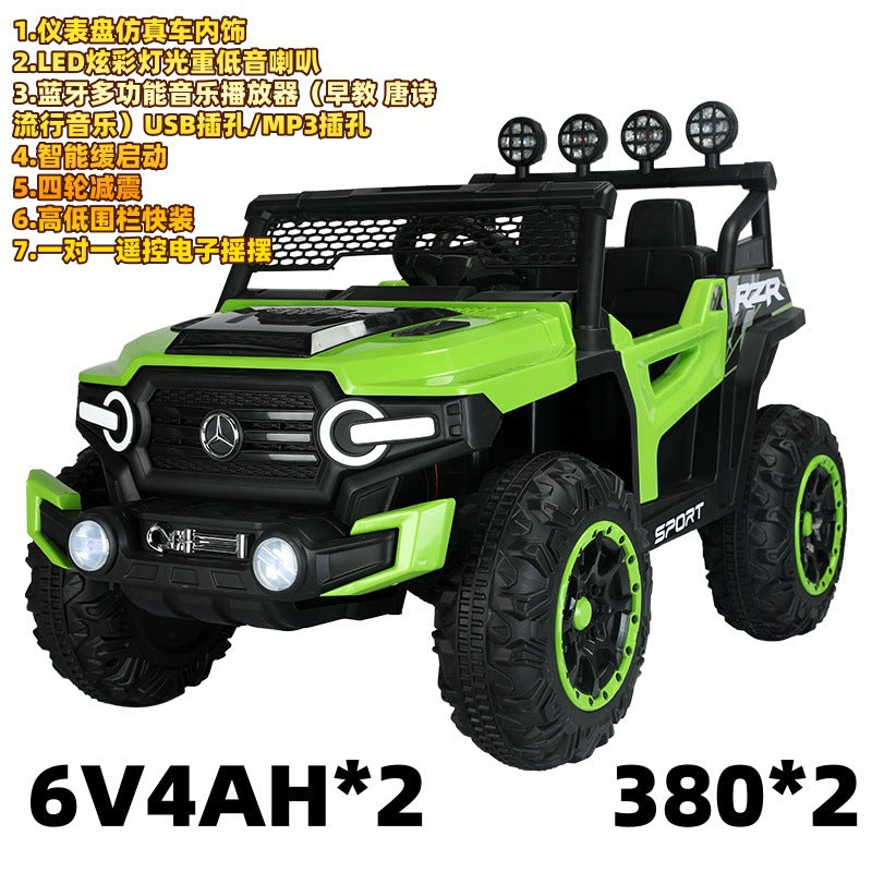 New children's electric car four-wheel enlarged four-wheel drive double seat large children's toy remote control car