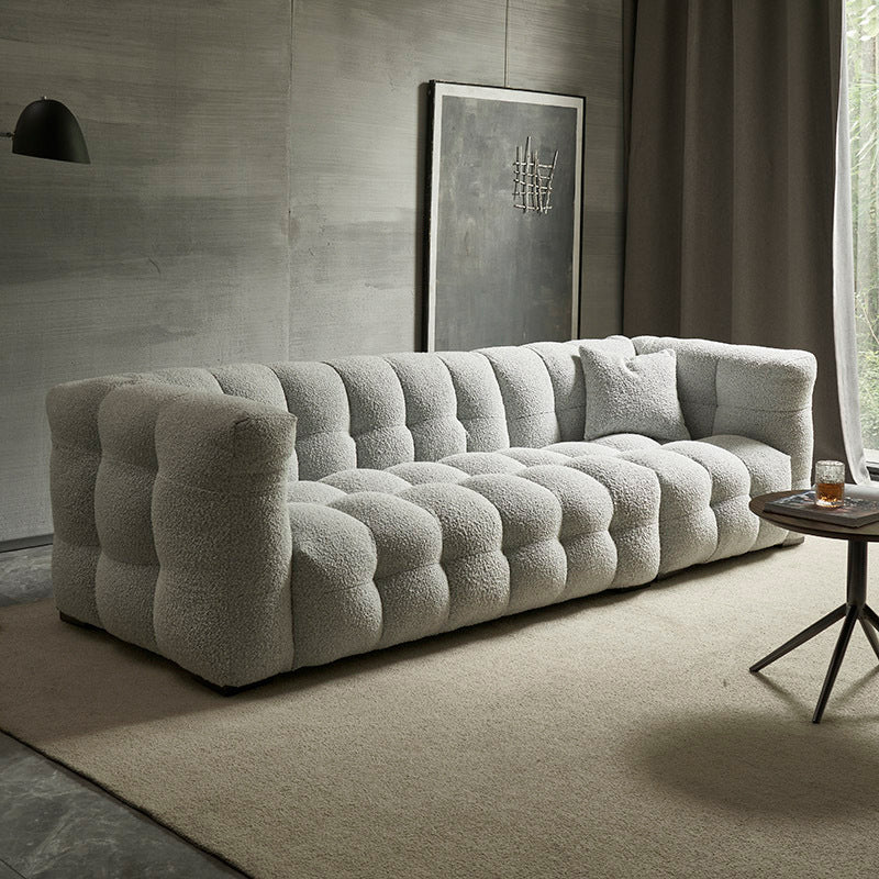 Japanese style cashmere sofa italian style living room three person straight row fabric wabi-sabi style marshmallow module cream style sofa