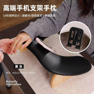 New nail art foldable hand rest with phone holder - u-shaped, tiltable, soft desktop arm support tool, perfect for salon use