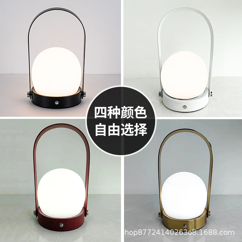 Danish ins girl charging table lamp bedroom bedside lamp camping portable creative bar restaurant atmosphere touch lamp