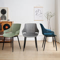 Nordic style iron and plastic backrest dining chair - suitable for dining room, outdoor, bedroom vanity, library, and casual seating