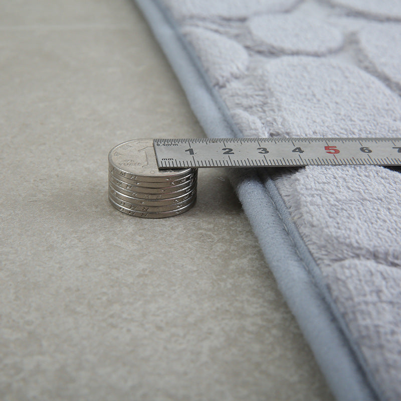 hot-selling flannel floor mat pebble stone toilet three-piece set ready-made water-absorbent printed floor mat