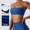All-in-one seamless sports bra - anti-exposure bandeau top, perfect for layering, workout base layer, tight-fitting yoga top - model 8075