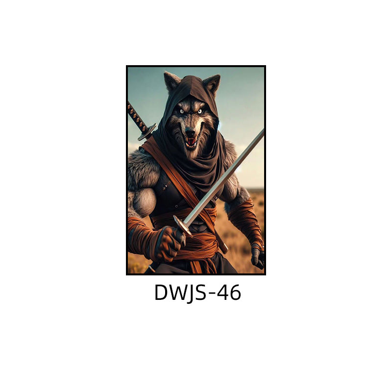 Gym decorative painting industrial style boxing hall hanging painting taekwondo martial arts hall fighting creative animal cartoon mural