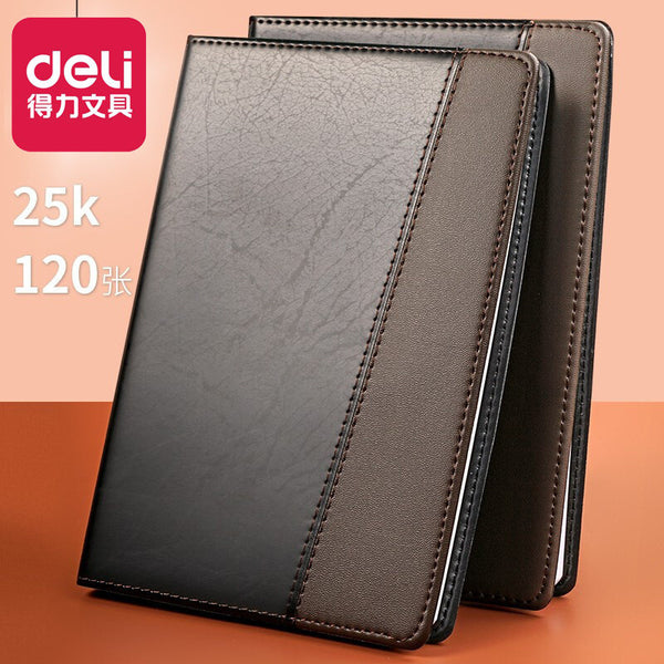 Deli 7911 Notepad Leather Notebook Business Meeting Notebook PU Book 120 Pages 25K Diary Book