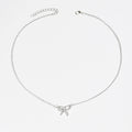 European and american cross-border ins style high-end bow pendant necklace for women, elegant and versatile minimalist earrings and rings jewelry set