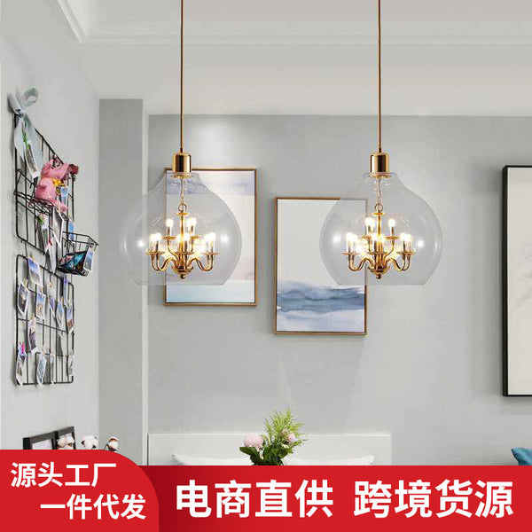 高级感个性烛台餐桌吊灯创意玻璃后现代样板间别墅民宿设计师吊灯