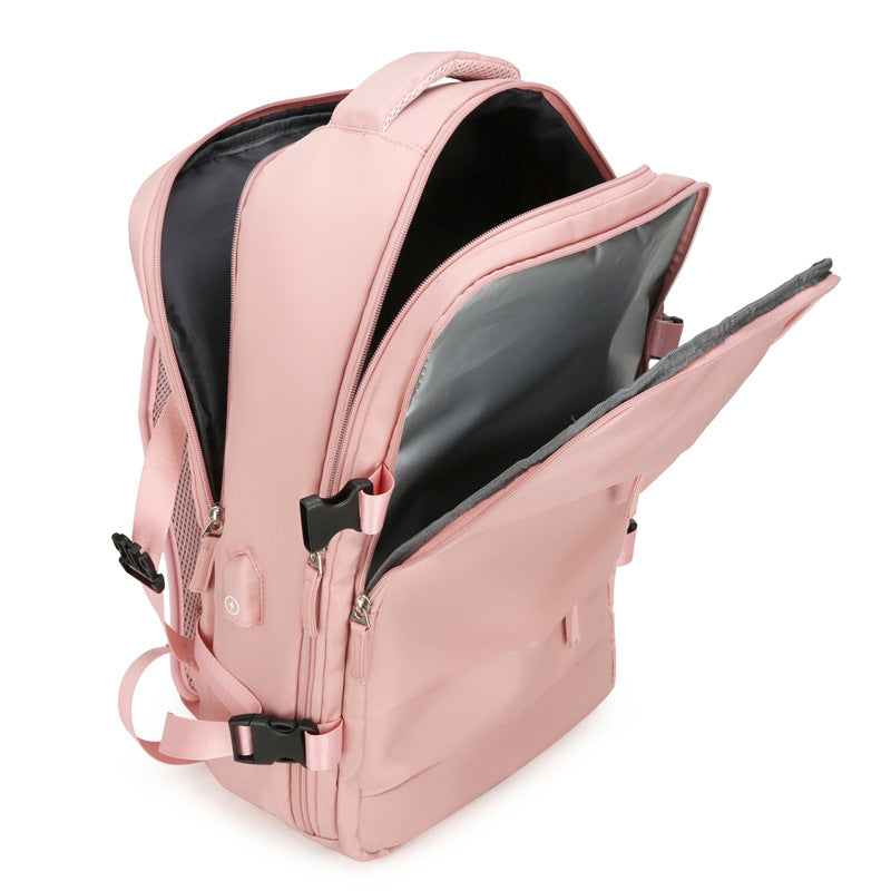 Selected high-value, load-reducing, large-capacity scratch-resistant backpack, high-quality book including separate shoe compartment, computer bag