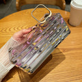 Suitable for apple 17pro metal lens holder magnetic phone case iphone14 four-corner airbag transparent hard case