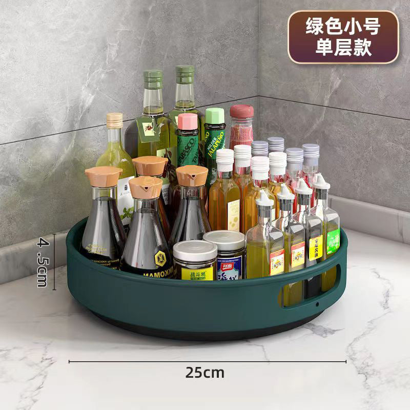 New rotating multi-functional corner shelf for kitchen spices, living room countertops, bathroom makeup storage - medium to tall