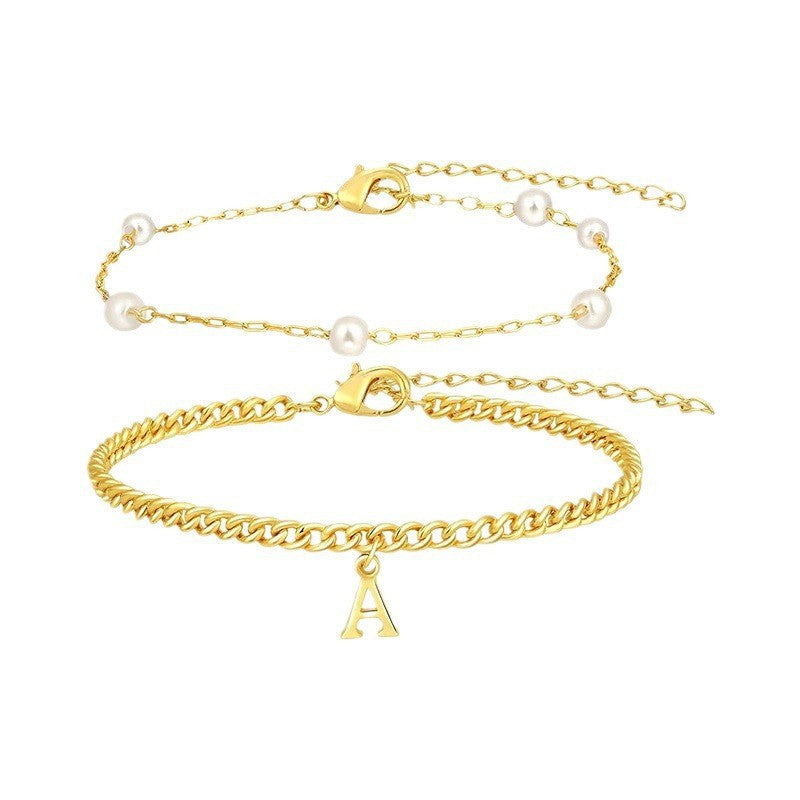 K-style dongdaemun insniche style hot-selling accessories elegance ball chain anklet for women easiest for match ball chain pearl anklet